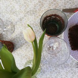 Rund tekstildug med Elastik Brun og Beige Coletta �138 cm