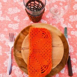 Rund voksdug med elastik �60 cm Outlet Orange Trine