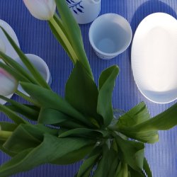 Rund Voksdug Elastik Au Maison Bl Strib 140 cm