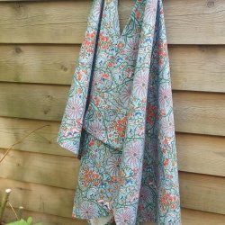 Viskestykke Bomuld Artisan Turkis Bl� med Blomster