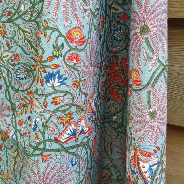 Viskestykke Bomuld Artisan Turkis Bl� med Blomster