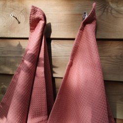 Vaffelvvet Rosa Viskestykke Withered Rose