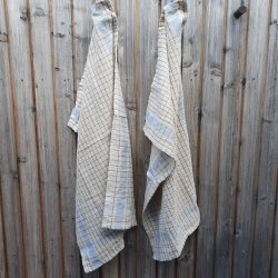 Viskestykke Frott� Beige med Khaki Lys Bl�
