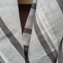 Viskestykke Bomuld Stribet Gr au Maison