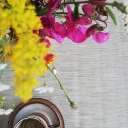 Rund voksdug med Elastik Beige Retro 158 cm