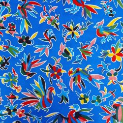 Rund voksdug 120 cm Bl Azul Aves Fugle