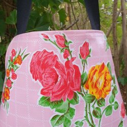 Forklde i Voksdug Rosa Blomster