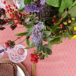 Rund voksdug 140 cm Odine Stvet Rosa Au Maison