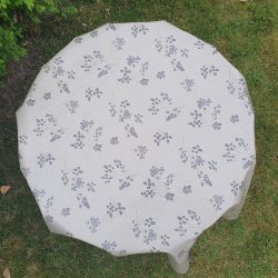 Voksdug Alberte Bl Rund 120 cm med Kantebnd