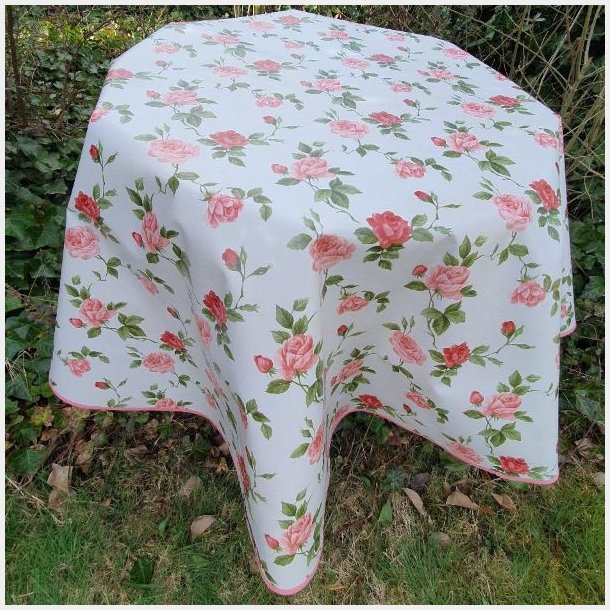 Rund voksdug �139 cm Rosa Roser