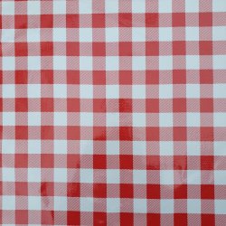 Rund voksdug med elastik 60 cm Outlet XL Rd og hvid tern