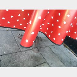 Rund voksdug 140 cm Rd med Hjerter