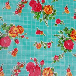 Rosendal Mint voksdug mintgrn med blomster og tern