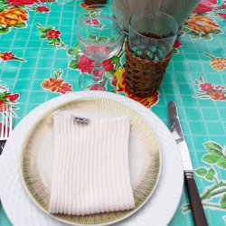 Rosendal Mint voksdug mintgrn med blomster og tern