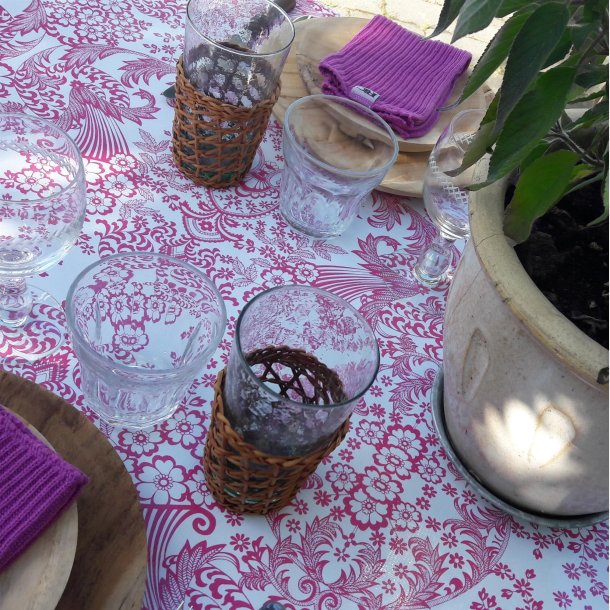  Paraiso Mexicansk Hvid Voksdug med Pink M�nster