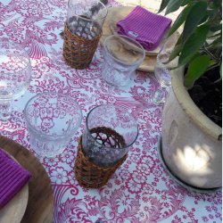 Rund voksdug med Elastik Paraiso Pink �119 cm