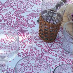 Rund voksdug med Elastik Paraiso Pink �119 cm