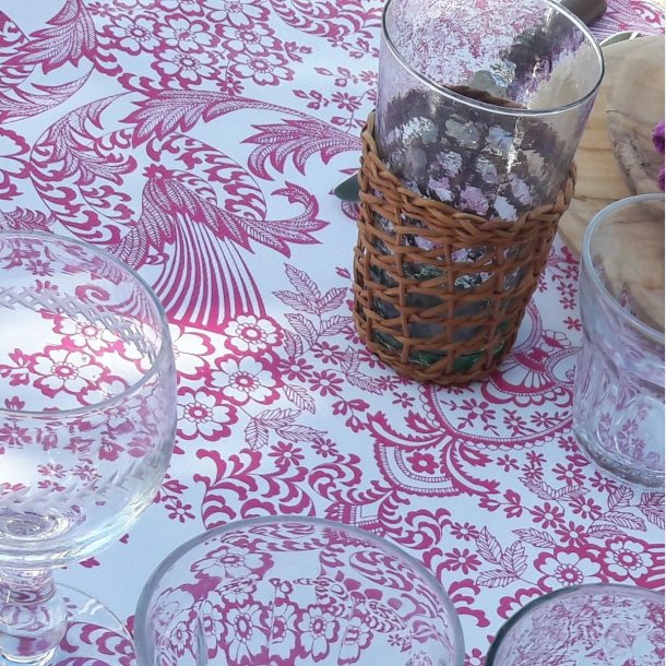 Rund voksdug med Elastik Paraiso Pink �119 cm