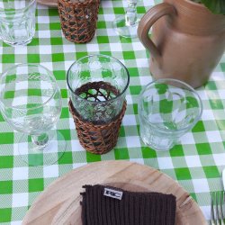 Stor ternet grn voksdug