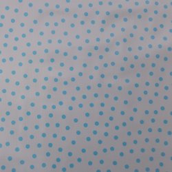 Lunares Voksdug med Hvid Bund og Turkis Prikker