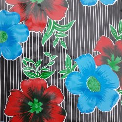 Rayas y Flores Sort Voksdug