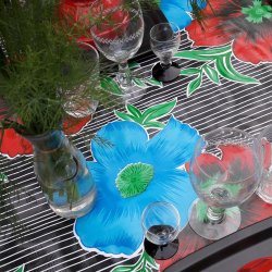 Rayas y Flores Sort Voksdug