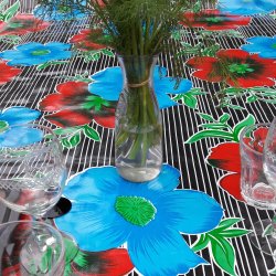 Rayas y Flores Sort Voksdug