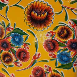 Fortin gul med blomster