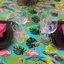 Rund voksdug 60 cm Outlet Flamingo