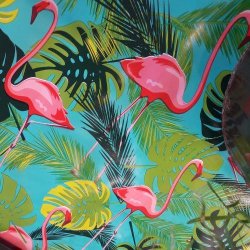Rund voksdug 60 cm Outlet Flamingo