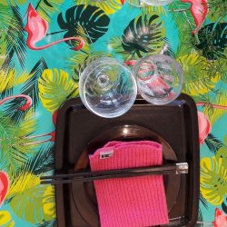 Rund voksdug 60 cm Outlet Flamingo