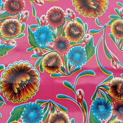 Florapola Fuchia Voksdug med Blomster