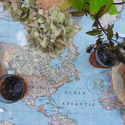 Tekstildug Map Bl Verdenskort