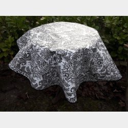 Rund voksdug 120 cm Sort med Paraiso