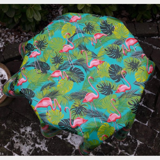 Rund voksdug 140 cm Flamingo