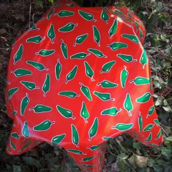 Rund voksdug   120 cm Chili Frugter