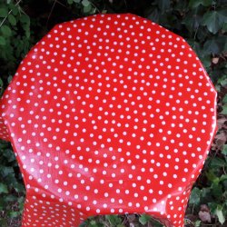 Rund voksdug 120 cm Rd Prik