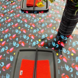 Flamingo Black Voksdug