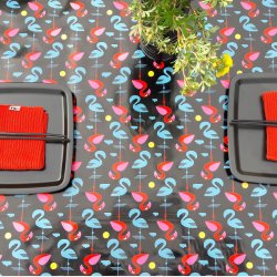 Flamingo Black Voksdug