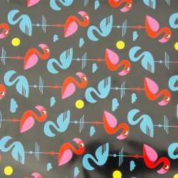 Flamingo Black Voksdug