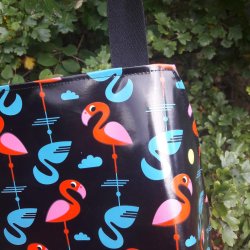 Forklde i voksdug sort flamingo