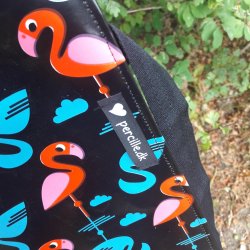 Forklde i voksdug sort flamingo
