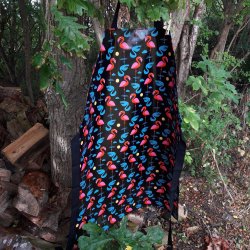 Forklde i voksdug sort flamingo