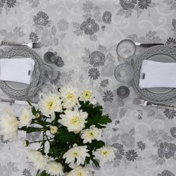 Rund voksdug med Elastik GrSlv 160 cm