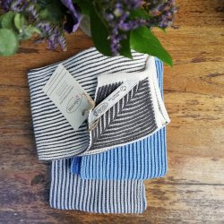 Ribstrikket Hndklde i bl