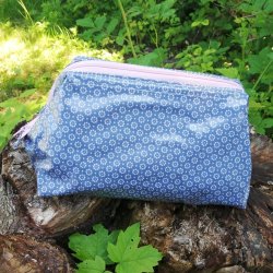 Toilettaske Bl� Blomster - Au Maison