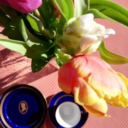 Rund Voksdug Diagonalt Orange og Lilla Strib Au Maison 140 cm