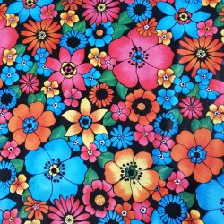  Flowerrain Sort Voksdug