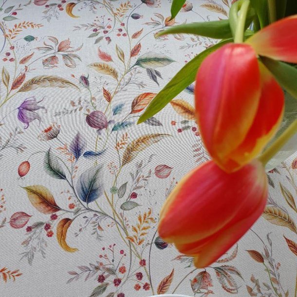 Tekstildug Pastel Orange Blomster 140 cm