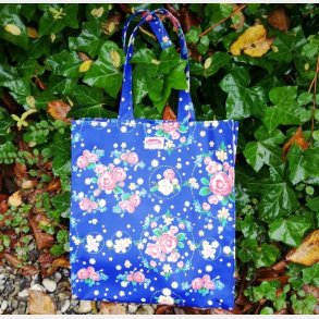 Taske Bl med Blomster